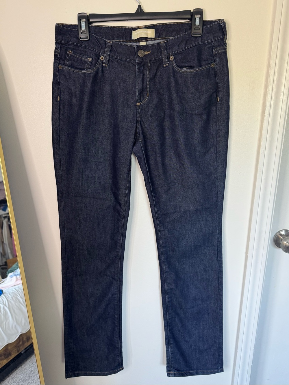 Banana Republic Straight Leg Jeans Women's Size 30/10 Regular Dark Wash Denim